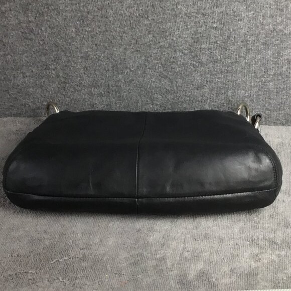 Vintage Coach Black Leather Colette Hobo Soho Buckle Pleated Flap Bag - Picture 4 of 9